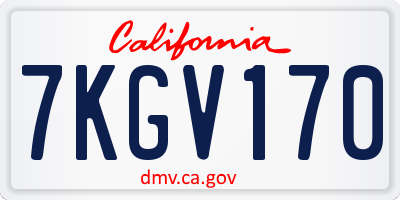 CA license plate 7KGV170
