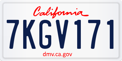 CA license plate 7KGV171
