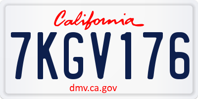 CA license plate 7KGV176