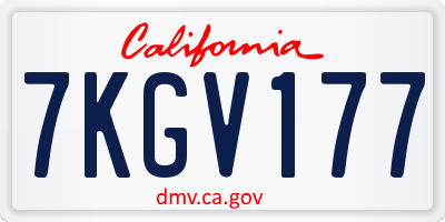 CA license plate 7KGV177