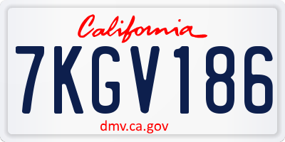 CA license plate 7KGV186