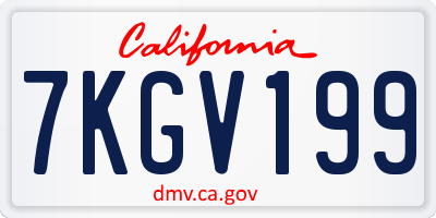 CA license plate 7KGV199