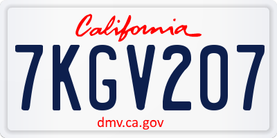 CA license plate 7KGV207