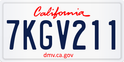 CA license plate 7KGV211