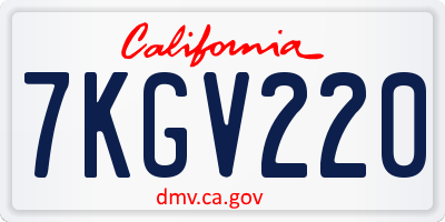 CA license plate 7KGV220