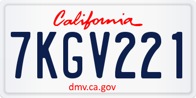CA license plate 7KGV221