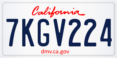CA license plate 7KGV224