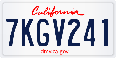 CA license plate 7KGV241