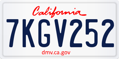 CA license plate 7KGV252