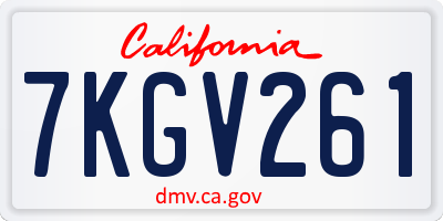 CA license plate 7KGV261