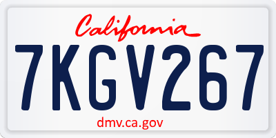 CA license plate 7KGV267