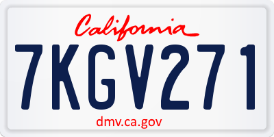 CA license plate 7KGV271