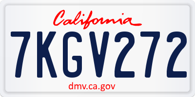 CA license plate 7KGV272