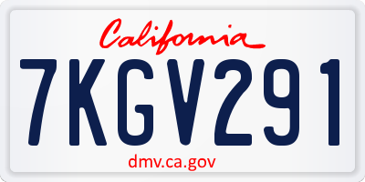 CA license plate 7KGV291