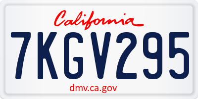 CA license plate 7KGV295