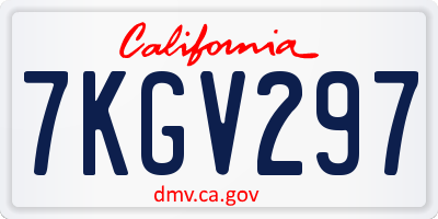 CA license plate 7KGV297