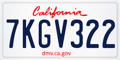 CA license plate 7KGV322