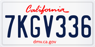 CA license plate 7KGV336