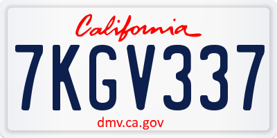 CA license plate 7KGV337