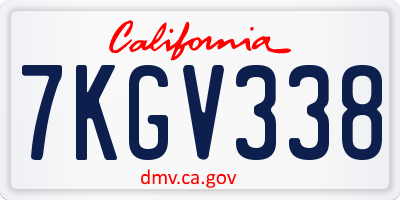 CA license plate 7KGV338