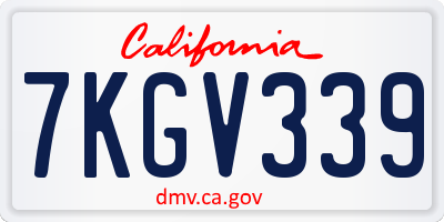 CA license plate 7KGV339