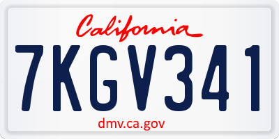 CA license plate 7KGV341