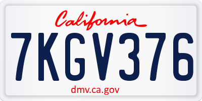 CA license plate 7KGV376