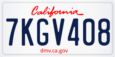 CA license plate 7KGV408