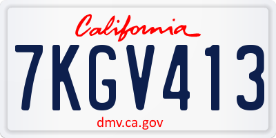 CA license plate 7KGV413