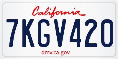 CA license plate 7KGV420