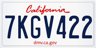 CA license plate 7KGV422