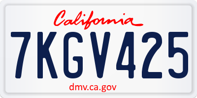 CA license plate 7KGV425