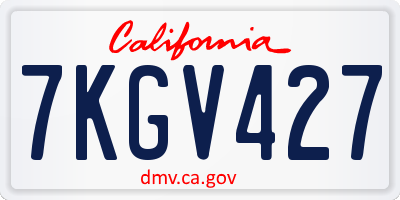 CA license plate 7KGV427