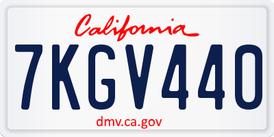 CA license plate 7KGV440