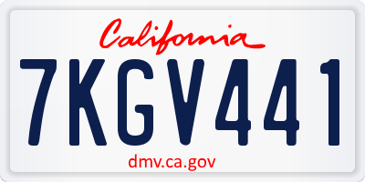 CA license plate 7KGV441