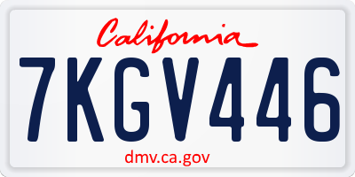CA license plate 7KGV446