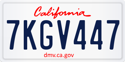 CA license plate 7KGV447