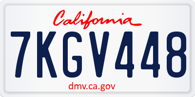 CA license plate 7KGV448
