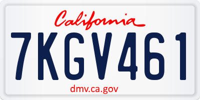 CA license plate 7KGV461