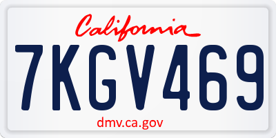 CA license plate 7KGV469