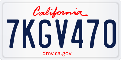 CA license plate 7KGV470