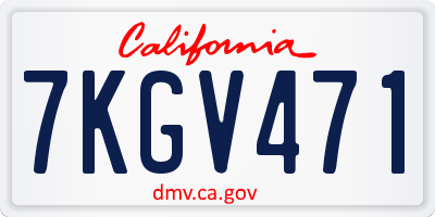 CA license plate 7KGV471