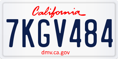 CA license plate 7KGV484