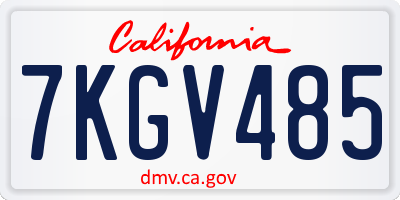 CA license plate 7KGV485