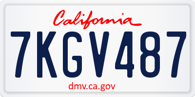 CA license plate 7KGV487