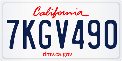 CA license plate 7KGV490