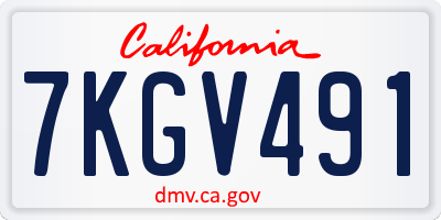 CA license plate 7KGV491