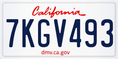 CA license plate 7KGV493
