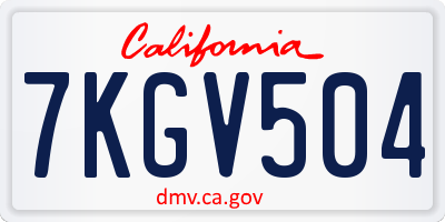 CA license plate 7KGV504
