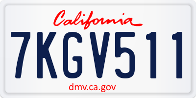 CA license plate 7KGV511